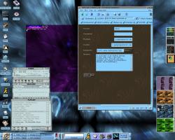 E, BrushedMetal, BlueGTK, XMMS with phorce skin, and Eterm